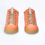 Men's ORIGINAL LC17 High-top Handpainted Orange Canvas offers a lightweight style, easy to wear.